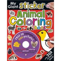  My Giant Sticker Animal Coloring Book+CD