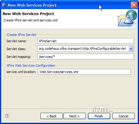 MyEclipse java+xfire webservice