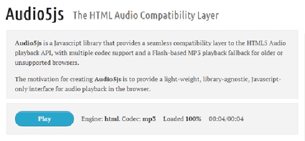 ԴHTML5 Audio - Audio5js