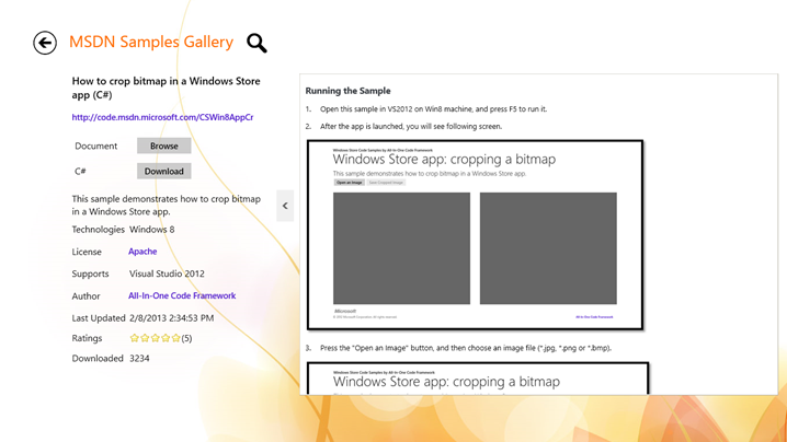 ΢Sample Browser for Windows 8棺ǧʾ룬"ֿɼ"