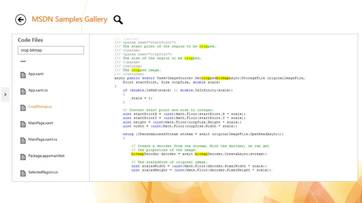 ΢Sample Browser for Windows 8棺ǧʾ룬"ֿɼ"