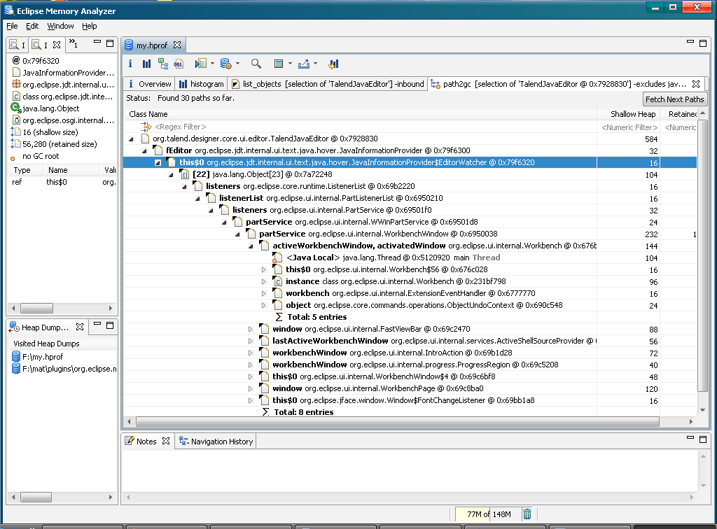 תʹ Eclipse Memory Analyzer ڴй©й