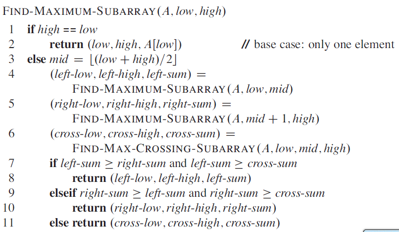 Maximum Subarray Problem