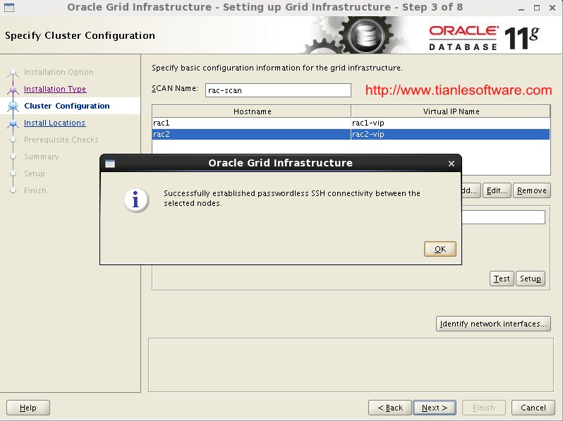 Oracle 11g RAC INS-06006 Passwordless SSH connectivity not set up between the following node(s) 취