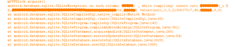 android SQLite쳣no such column xxx