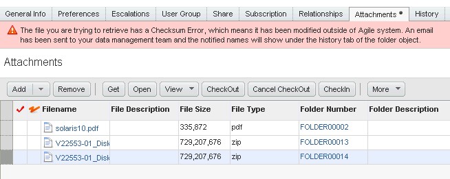 Agile PLM: ChecksumУFile ServerеӦ