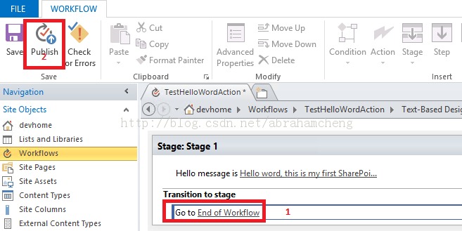 VS2012 SharePoint 2013 ʽworkflow action(activity)֮ HelloWorld