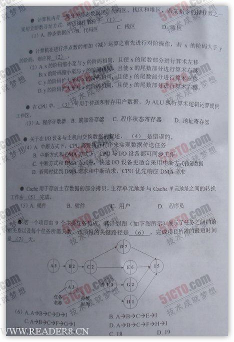 2008年下半年计算机网络工程师考试试题及参考答案(上午)
