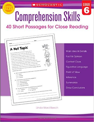 Comprehension Skills, Grade 6: 40 Short Passages for Close Reading