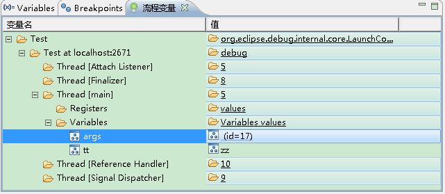 eclipse JDIdebug