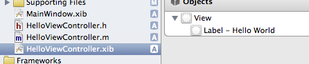 xcode4.2Ӧxibhello world (MainWindow.xib)