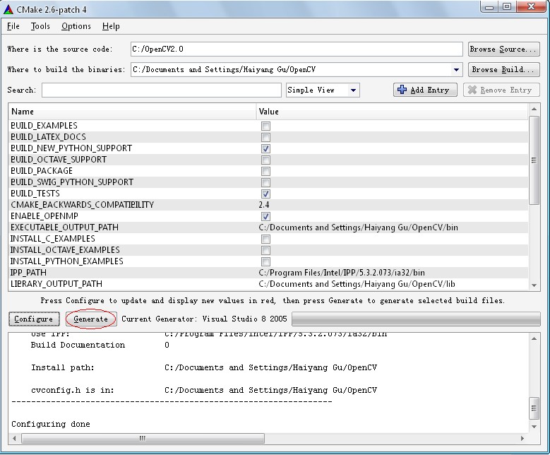 VS2008 openCV