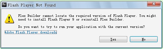 FlexBuilderĿFlex Builder cannot locate the required version of Flash Player