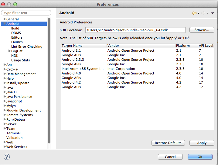 eclipse䱸 android adt sdk ndk cocos2d-x