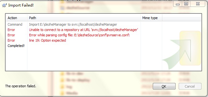 SVNй⣬unable to connect to a repository at url 'svn //localhost'